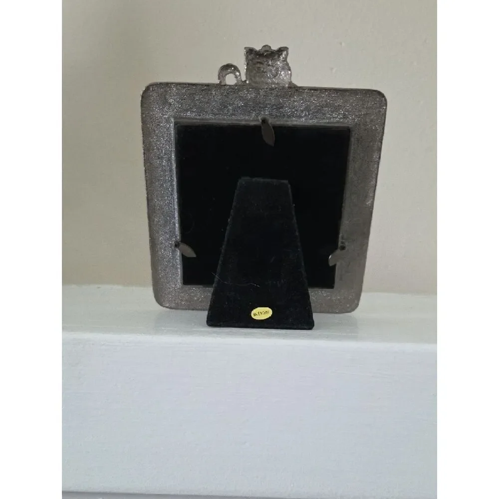 Red Cat Photo Frame with Pewter Accents